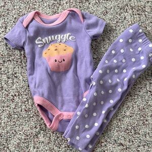 Purple and Pink Snuggle Cupcake Onesie Set
